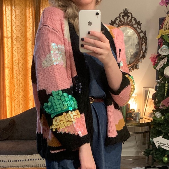 Eva Franco Sweaters - Eva Franco Knit Sequin Cardigan size S
